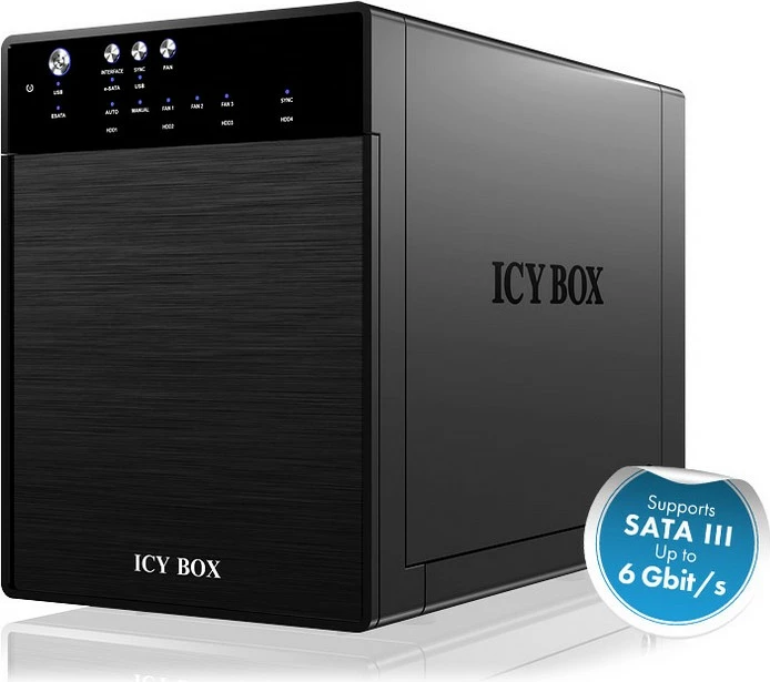 Kasë e jashtme IcyBox IB-3640SU3 për 4 HDD 3.5", USB 3.0, e zezë