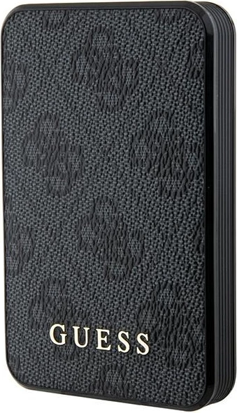 Powerbank Guess GUPB5LP4GEGK 5000mAh, 15W, 4G Leather Metal Logo, e zezë