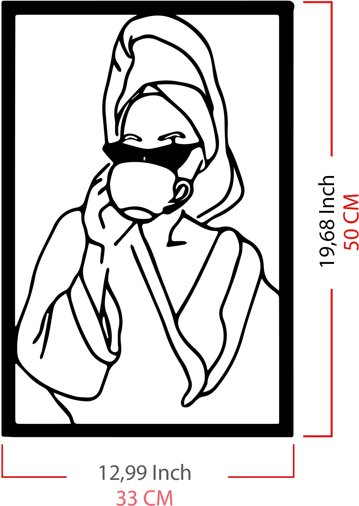 Aksesor muri dekorativ prej metali, Wallity, Coffee Time