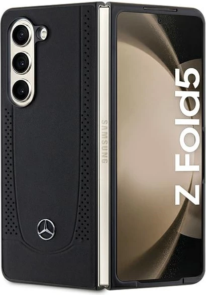 Mbështjellës Mercedes Urban Line për Samsung Galaxy Z Fold 5, lëkurë, zi