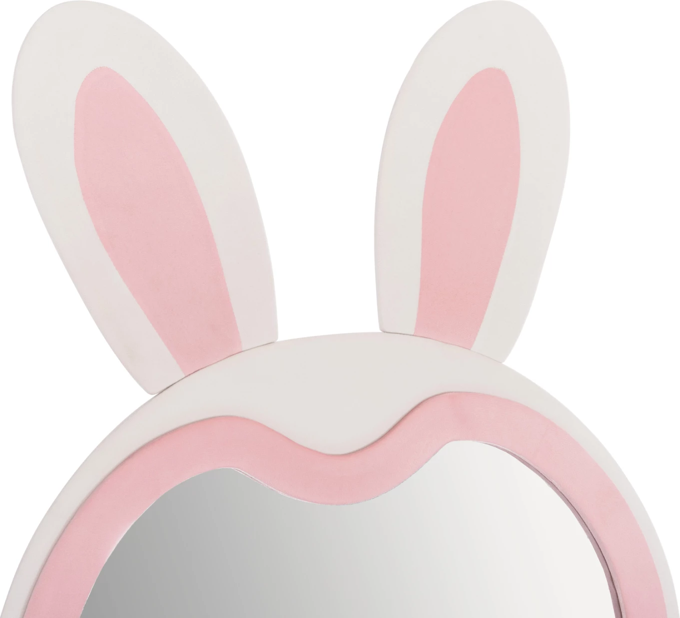 Pasqyrë për fëmijë në formë lepuri, MDF, ngjyrë rozë dhe bardhë, FH4489.01, 80x162 cm.
