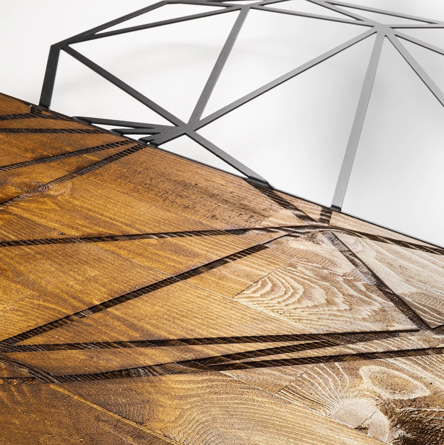 Dekor muri prej druri me zemër metalike të zezë FH7219 58x58 cm