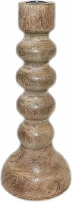 Mbajtëse qirinjsh BOLH, dru natyral, 13x13x30 cm