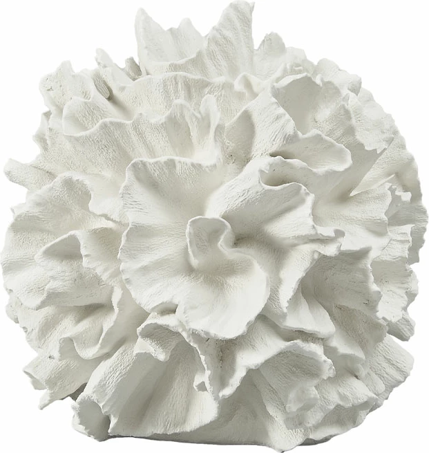 Dekor korali, polirezine, i bardhë, 24x25x24cm