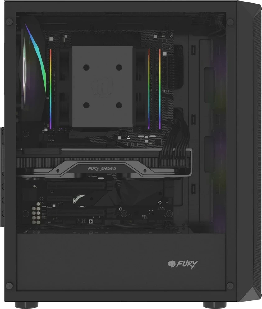 Kasë FURY Shobo SH4F RGB Midi Tower, E zezë
