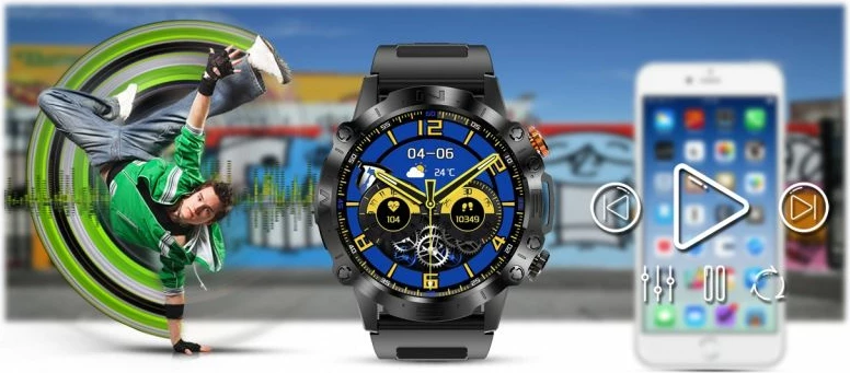 Smartwatch Gravity për meshkuj, e zezë