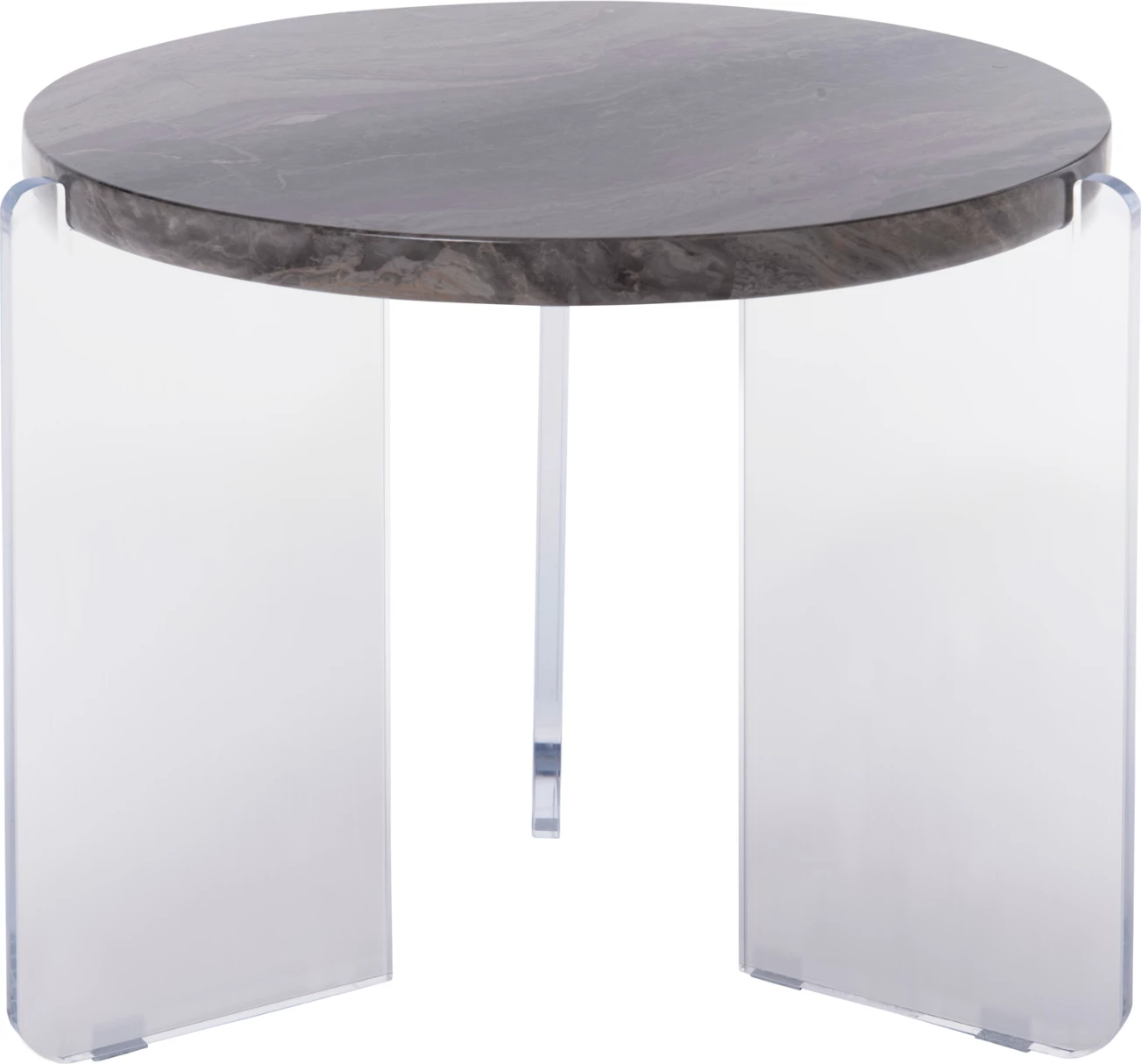 Tavolinë kafeje ACRYCON FH9780.01 MDF me sipërfaqe që nuk përthith ujë, këmbë akrilike Φ64x51H cm