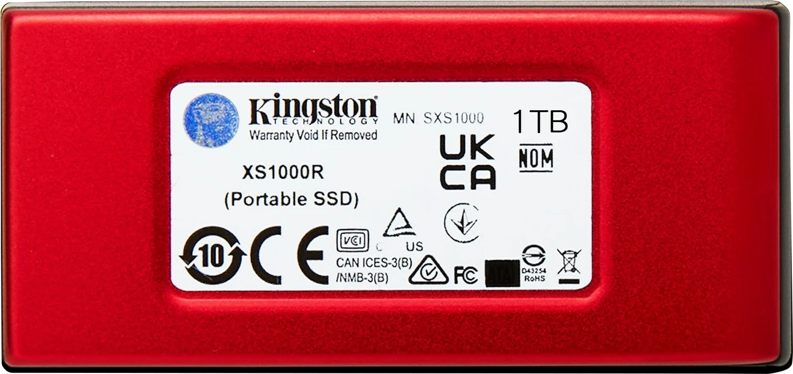 Disk i jashtëm SSD Kingston XS1000, 1TB, USB 3.2 Gen 2, Kuq