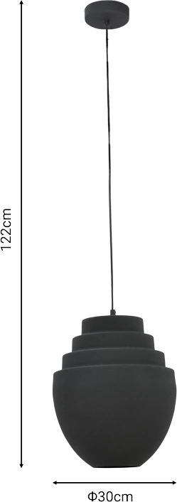 Llambë tavani Kelsy Inart E27 metal i zi D30x122cm