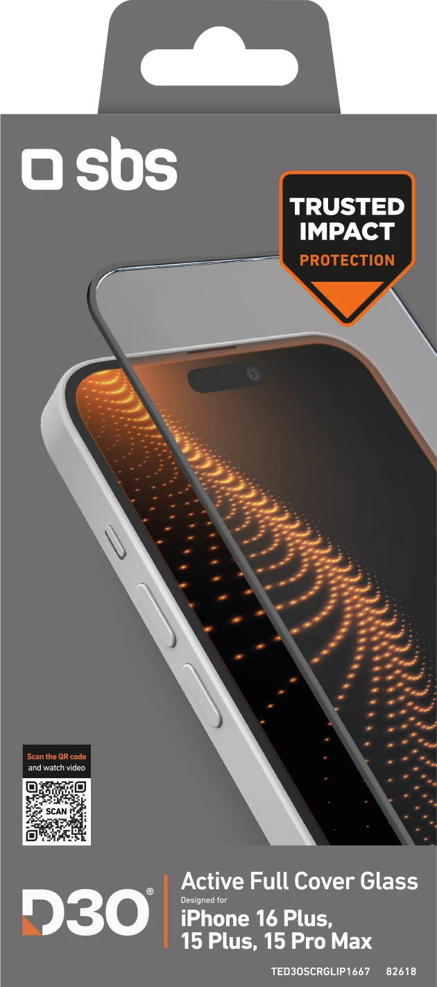 Xham i temperuar SBS D3O me kornizë për iPhone 16 Plus / iPhone 15 Plus