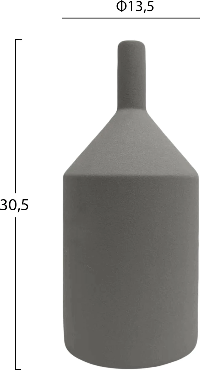 Dekor tavoline qeramike GALAD FH4608.03, gri mat, Φ13,5x30,5Hcm