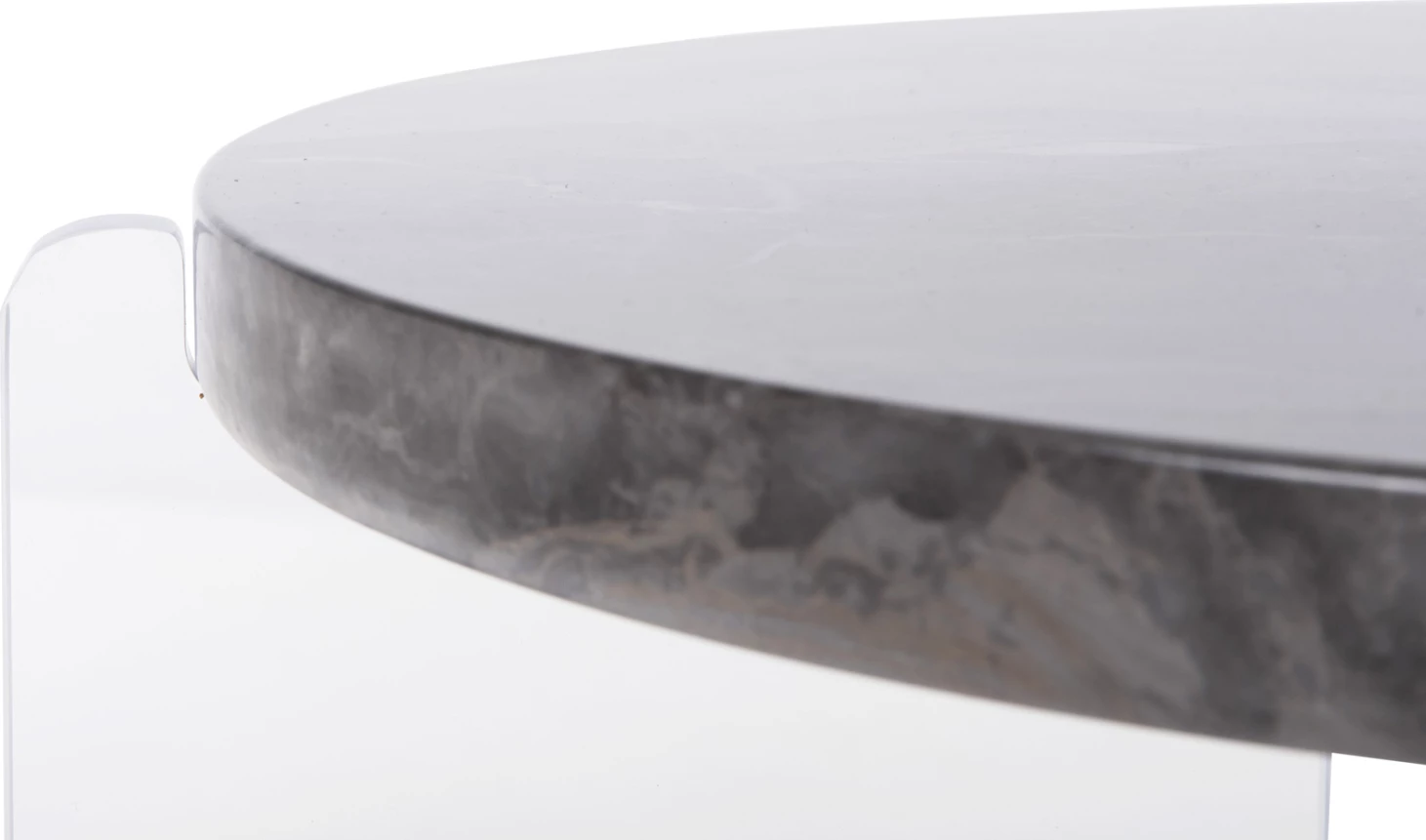 Tavolinë kafeje ACRYCON FH9780.01 MDF me sipërfaqe që nuk përthith ujë, këmbë akrilike Φ64x51H cm