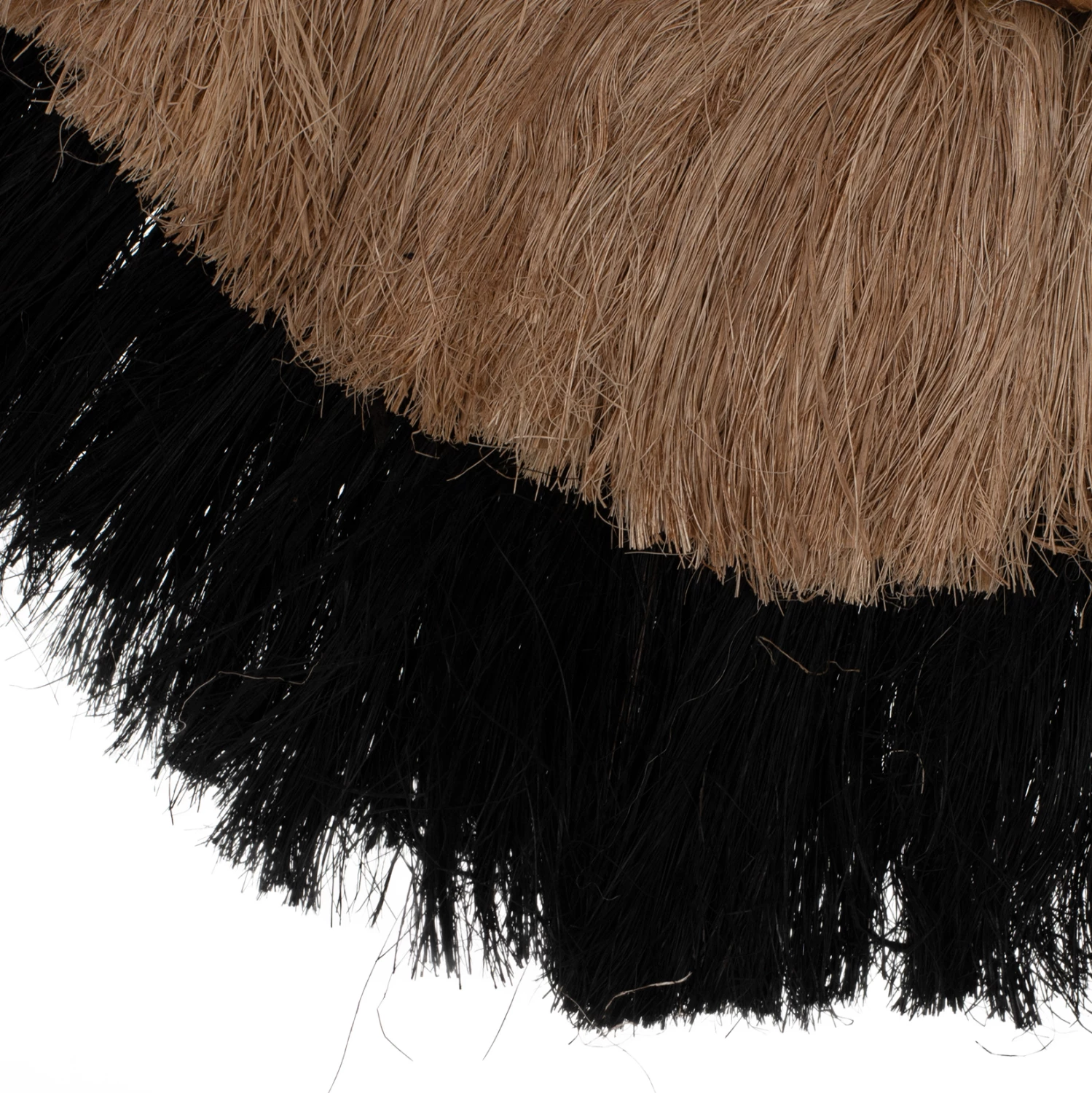 Pasqyrë rrethore me kornizë prej fibrash abaka, ngjyrë natyrale dhe e zezë, 70x4x70 cm, FH7737