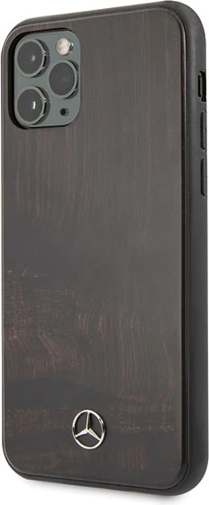 Mbështjellës Mercedes Wood Line Rosewood për iPhone 11 Pro Max, kafe
