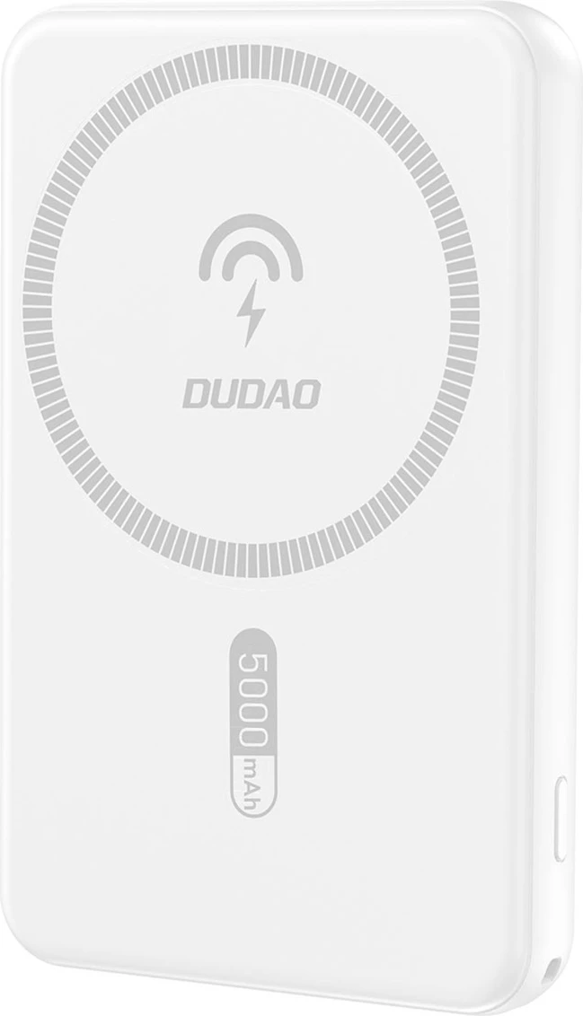 Powerbank Dudao K14S, 5000mAh, MagSafe, USB-C/USB-A, e bardhë