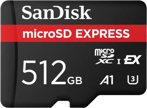 kartelë memorie microSD Express SanDisk SDSQXFN-512G-GN4NN 512GB NVMe PCIe 3.0 microSDXC UHS-I A1, zi/kuqe