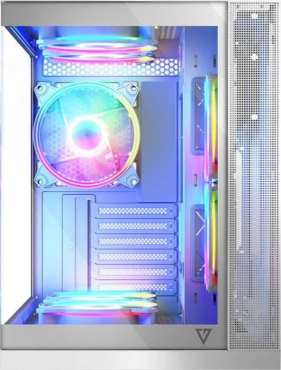 Kasë MODECOM Volcano Panorama APEX ARGB 3F MIDI, e bardhë