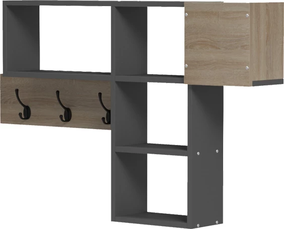 Raft muri Wenia, sonoma-antracit, 99.5x15x61cm