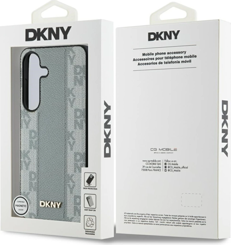 Mbështjellës DKNY për Samsung Galaxy S25, lëkurë, MagSafe, taupe