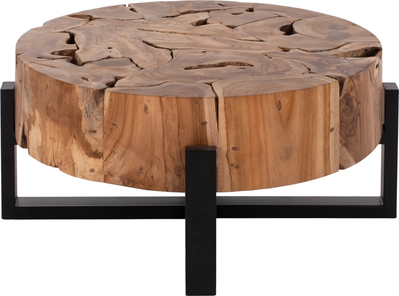 Tavolinë kafeje MOBLEY FH9352, druri i ngurtë teak, ngjyrë natyrale, Φ80x40H