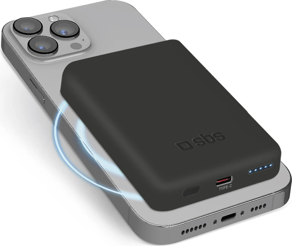 Power bank SBS TEBB5000MAG1CK, 5000 mAh, MagSafe, USB-C, i zi
