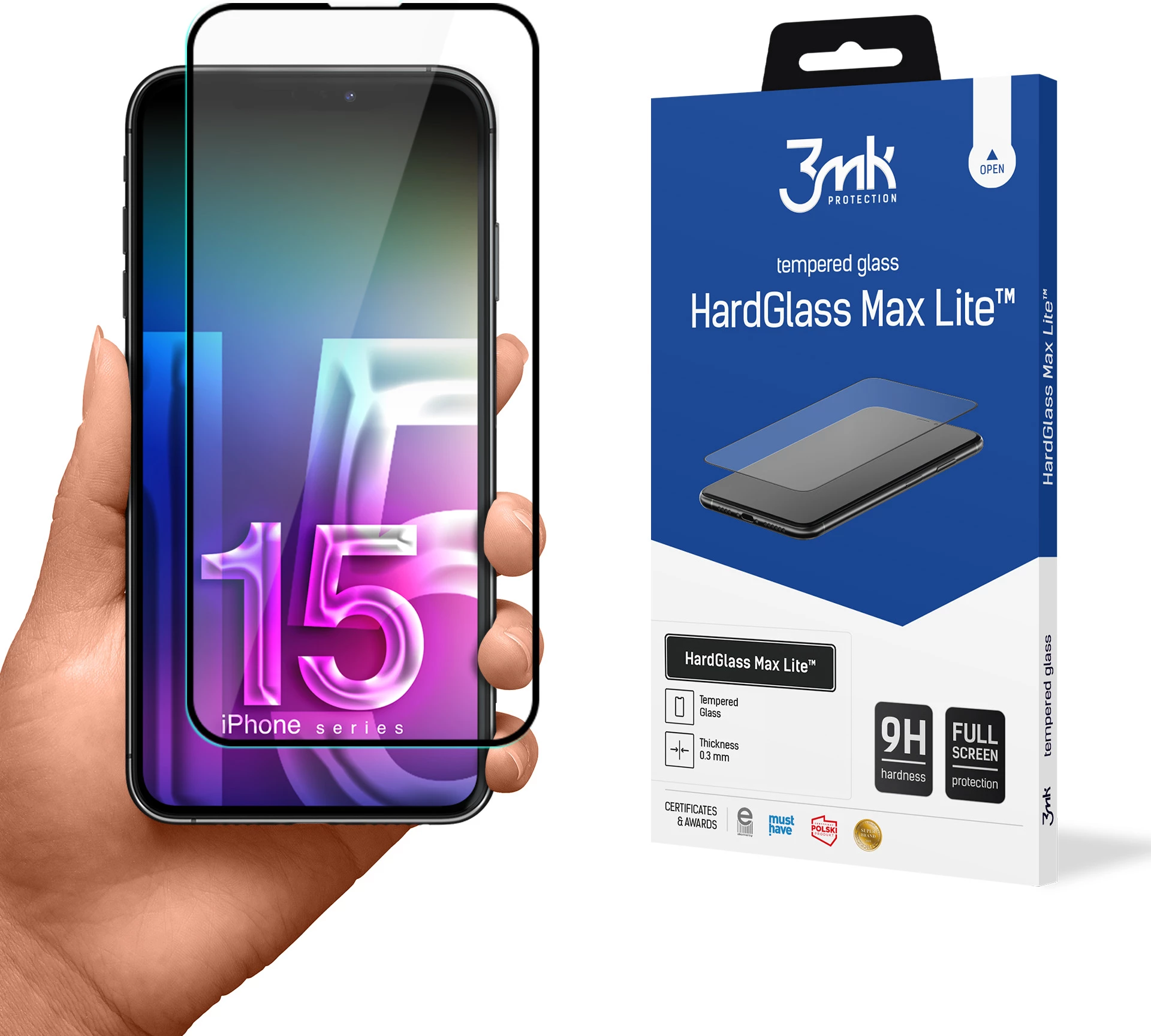 Xham mbrojtës 3mk HardGlass Max Lite për iPhone 15