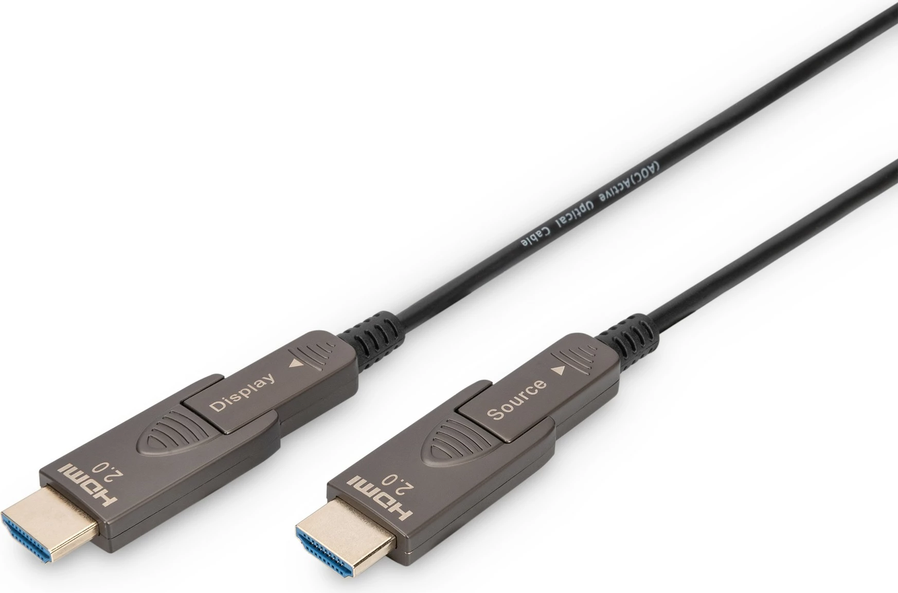 Kabëll HDMI AOC Hybrid Digitus 15m, 4K, Plug i heqshëm, i zi