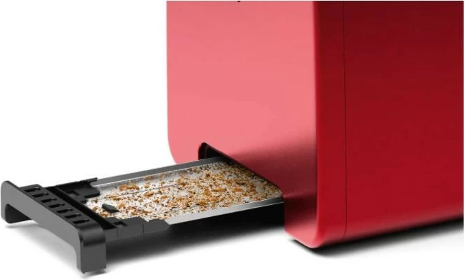 Toster, Bosch, TAT4P424, 2 feta, 970 W, kontroll pjekjeje, shkrirje/rirnxehtësi, High Lift, fikje automatike, e kuqe/zezë