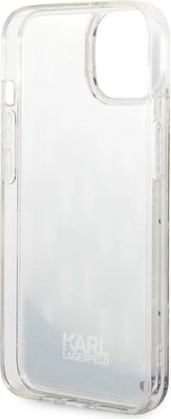 Mbështjellës Karl Lagerfeld KLHCP14MLMNMS për iPhone 14 Plus 6.7", Liquid Glitter Monogram, argjend
