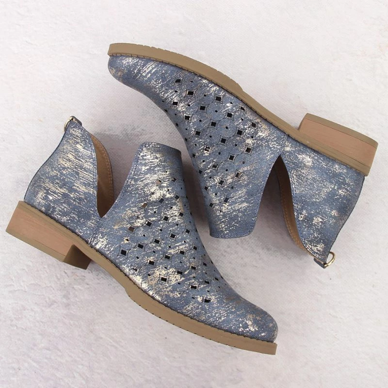 Çizme për femra M.Daszyński, gri/argjend