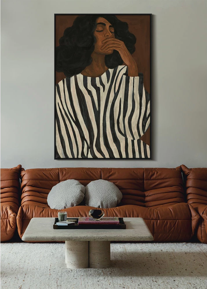 Pikturë dekorative NOCTURNE me kornizë, 120x80x4cm, kanavacë, ngjyrë kafe, shumëngjyrëshe, kornizë e zezë