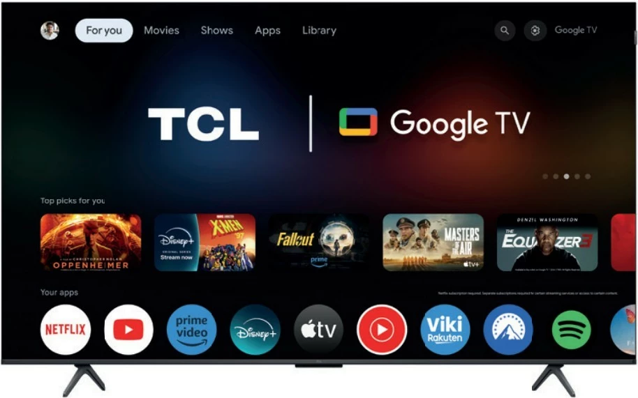 Televizor QLED, TCL, 85P81K, 85" 4K Ultra HD 144Hz, Google TV, Dolby Vision/Atmos, sistem zëri 2.1 ONKYO, Bluetooth
