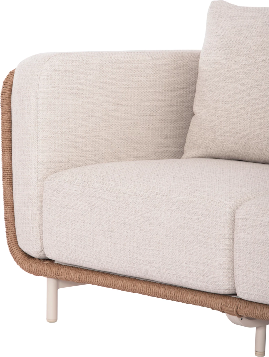 Set lounge për jashtë, 4 pjesë, seri NEXUS, alumin, ratan i përdredhur, gur i sinterizuar