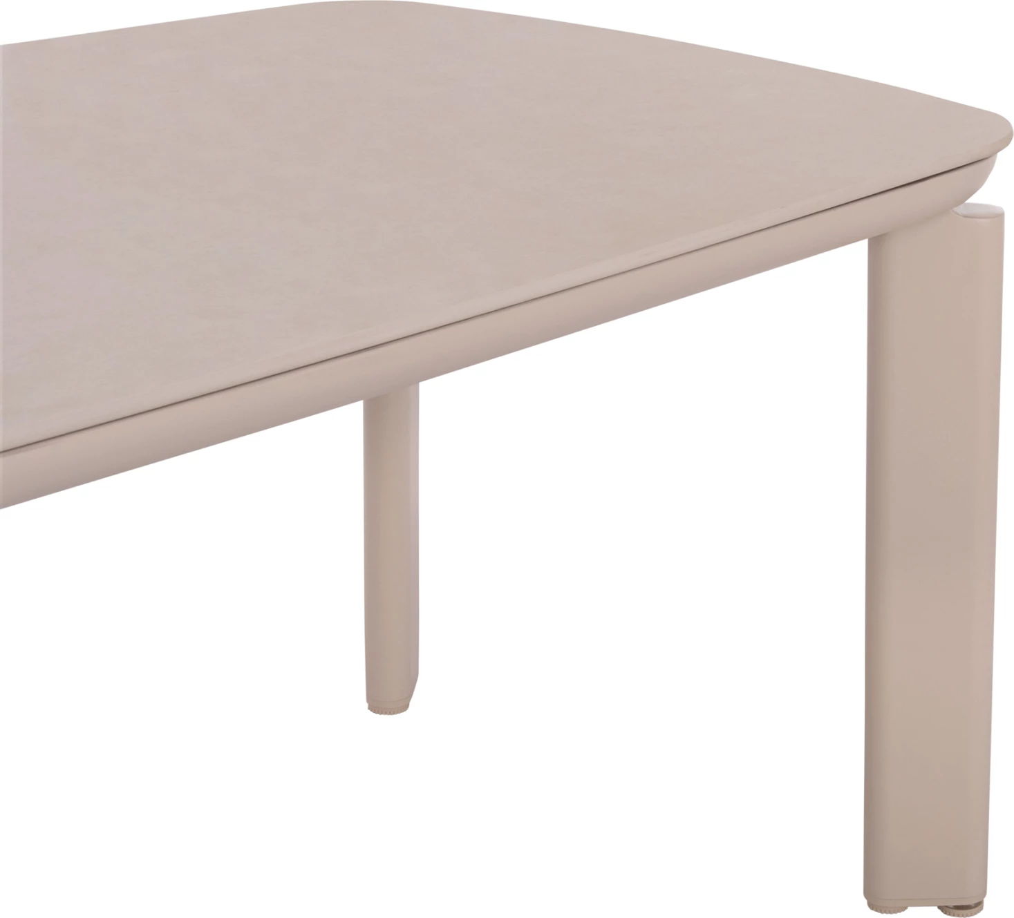 Tavolinë oborri, alumini, sipërfaqe prej guri të presuar, ngjyrë krem, 240x100x76cm