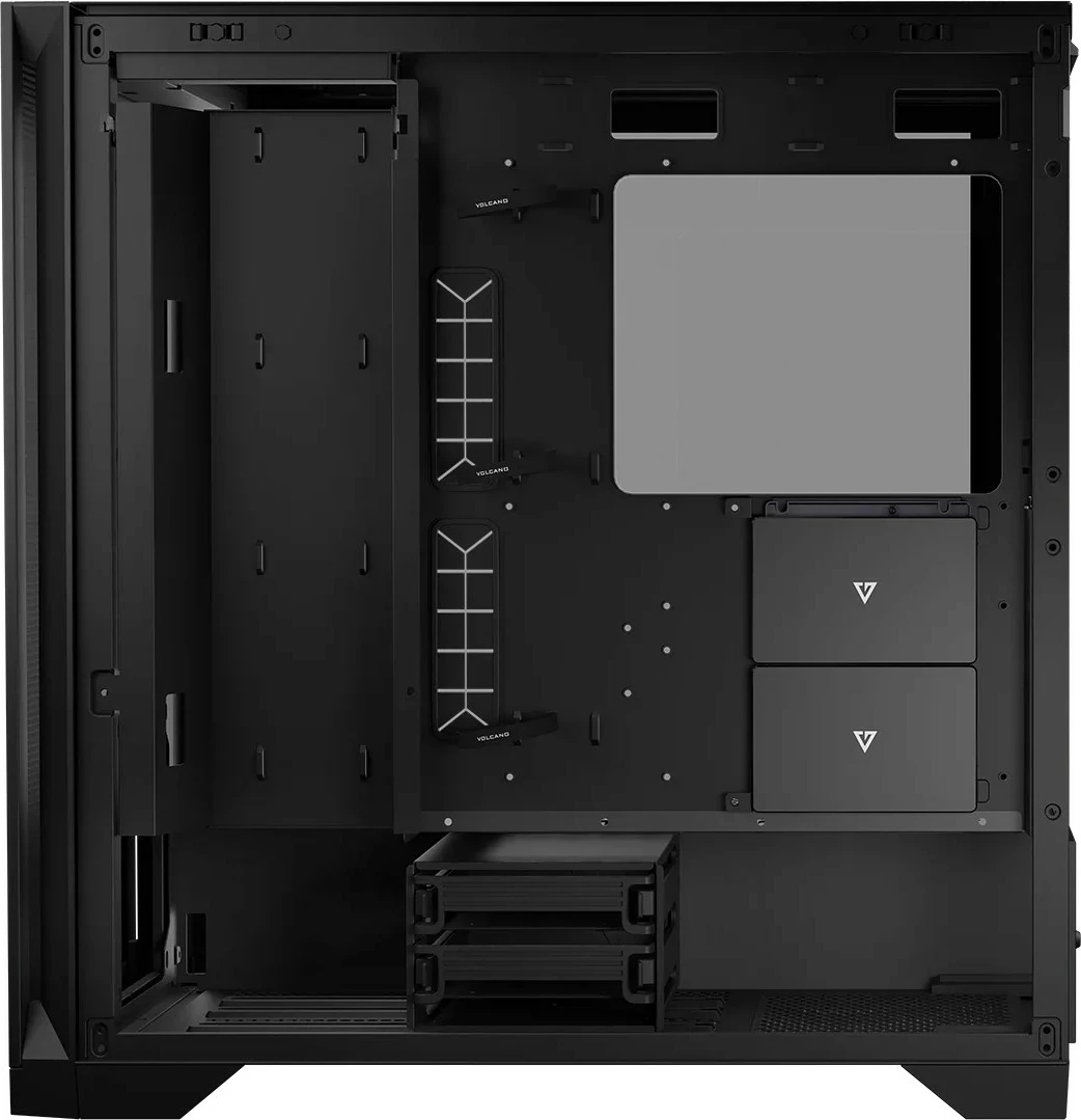 Kasë MODECOM Volcano Expanse S midi tower ATX/ITX/micro ATX pa ventilatorë xham i temperuar USB-C ARGB e zezë