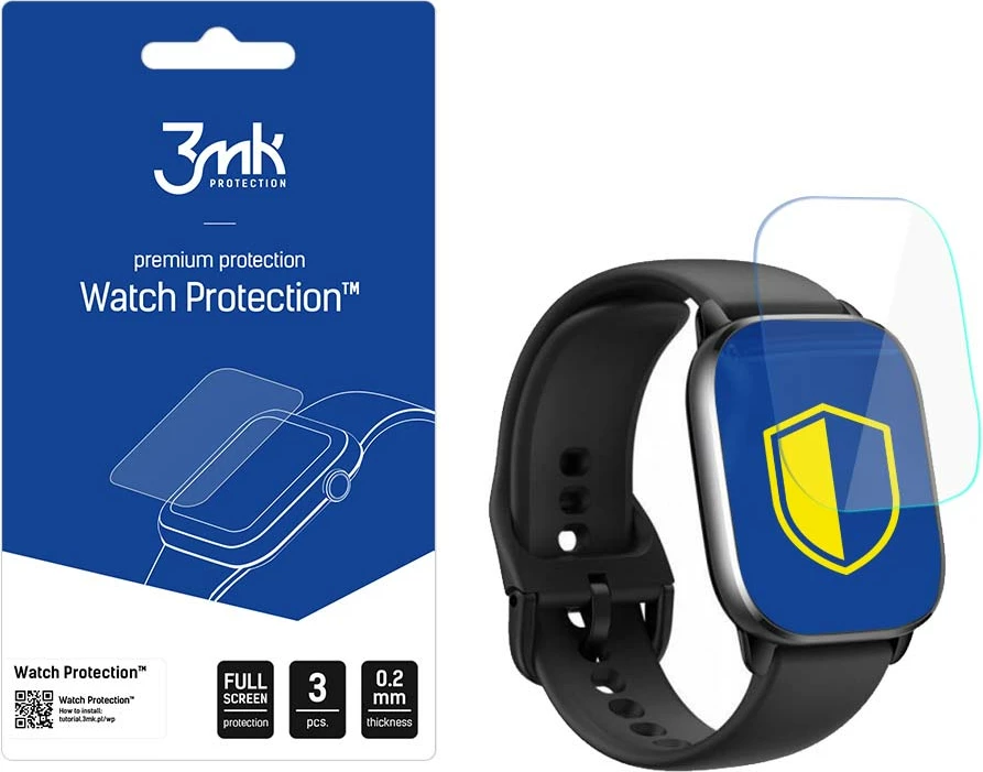 Film mbrojtës për orë Xiaomi Amazfit GTS 4, 3mk Watch Protection ARC+, 3 copë