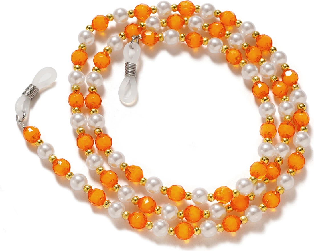 Zinxhir për syze Hurtel me rruaza, portokalli