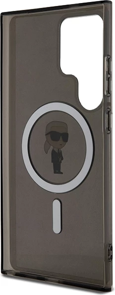 Mbështjellës Karl Lagerfeld IML Ikonik MagSafe për Samsung Galaxy S24 Ultra, i zi