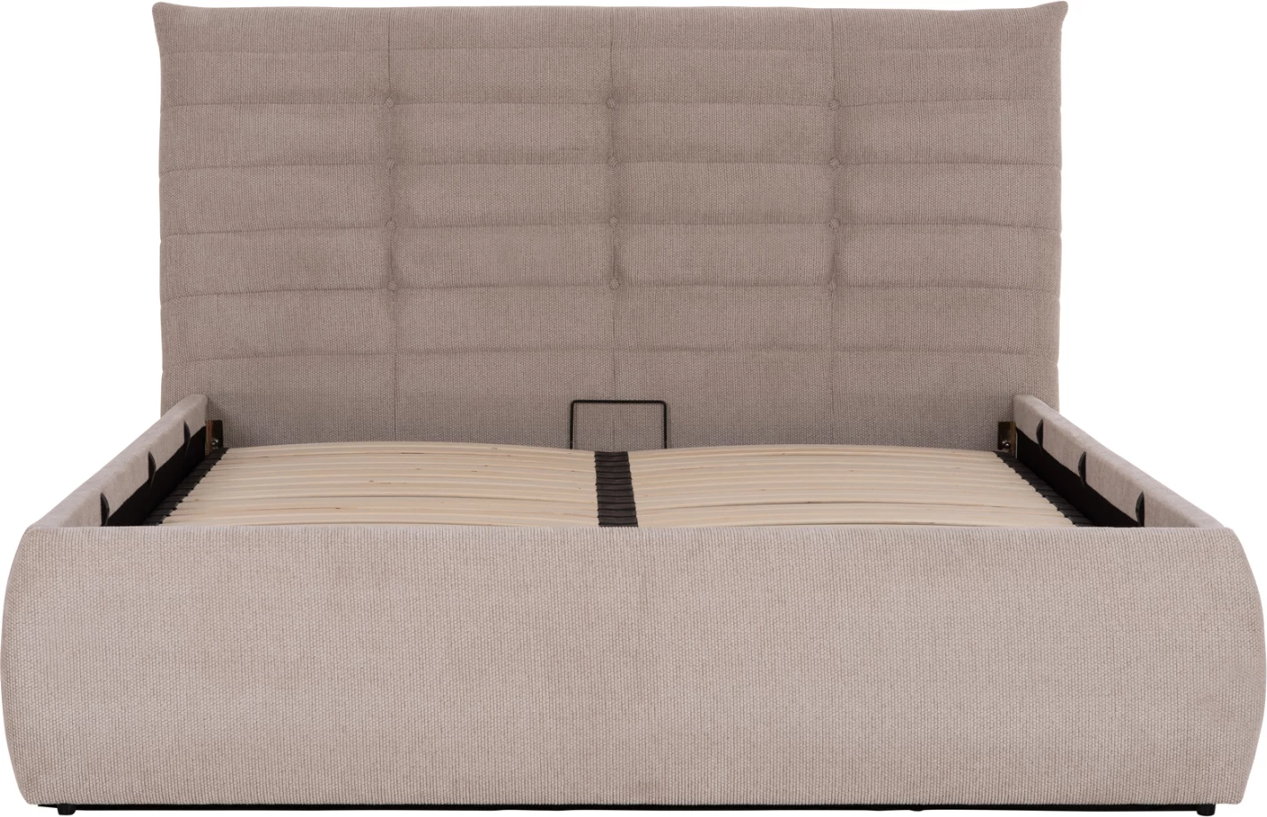 Krevat dopio SANDRA, stof bezhë, me hapësirë për depo, FH732.03, për dyshek 160x200cm