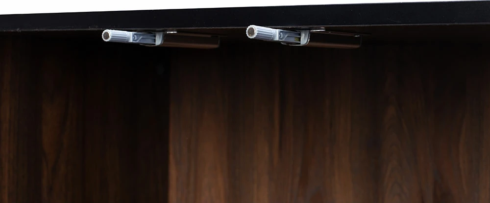 Bufe ovale me 3 dyer, ngjyrë arre, 150x45x74 cm