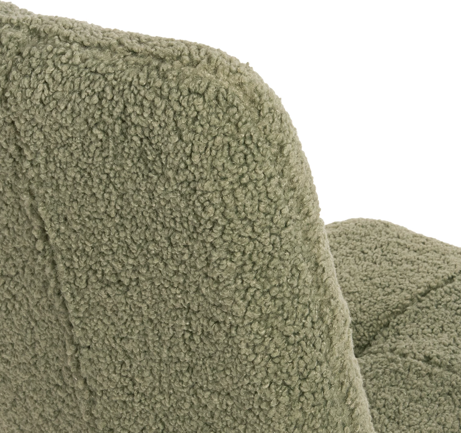 Karrige SHELLY FH8590.03, pëlhurë TEDDY, ngjyrë fistik e gjelbër-këmbë metalike të zeza, 48x64x87H cm., set prej 2 copë