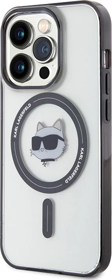Mbështjellës Karl Lagerfeld IML Choupette's Head MagSafe për iPhone 15 Pro, Transparent