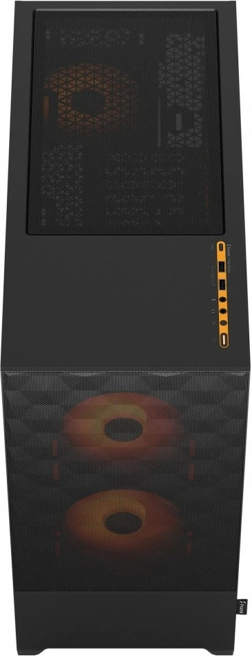Kasë Fractal Design Pop Air TG Clear Tint RGB, Midi Tower, ATX, Micro ATX, Mini ITX, e zezë/portokalli