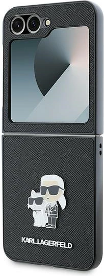 Mbështjellës Karl Lagerfeld Saffiano Metal Pin për Samsung Galaxy Z Flip 6, i zi
