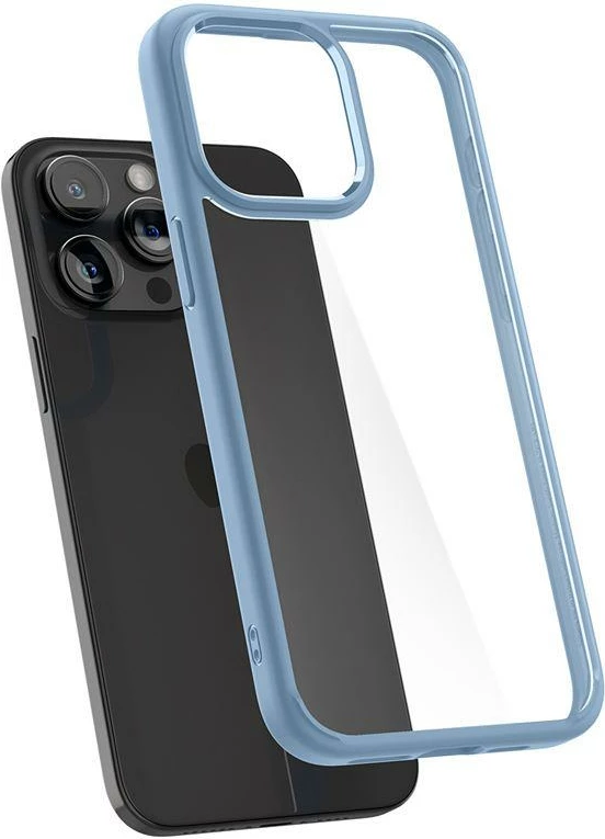 Mbështjellës Spigen Crystal Hybrid për iPhone 15 Pro Max, Transparent Blu