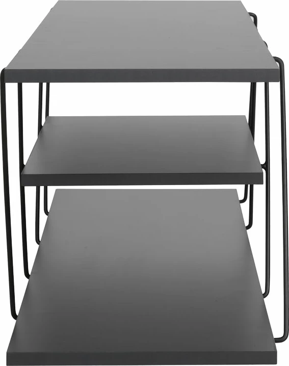 Komodë TV Tars, ngjyrë gri e errët/zezë, 120x30x33cm