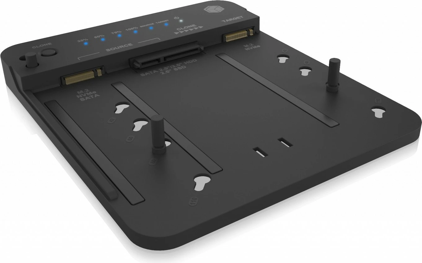 Stacion klonimi dhe docking IcyBox IB-2913MCL-C31 për SSD M.2 NVMe dhe HDD, Zi