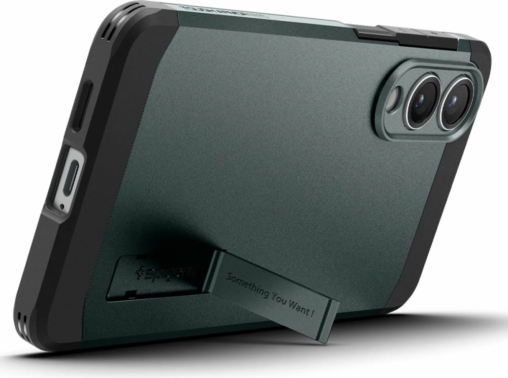 Mbështjellës Spigen Tough Armor MagSafe për Samsung Galaxy S25 Edge, Jeshil/Ezezë