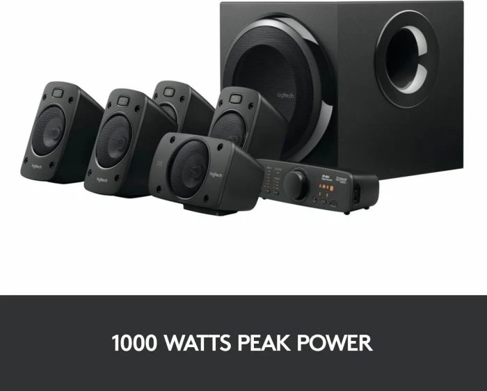 Sistem Altoparlantësh LOGITECH Z906 5.1, 500W RMS, THX/Dolby Digital/DTS, i zi, set 6 pjesë