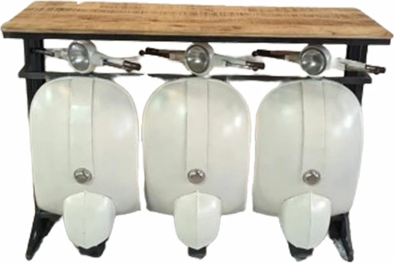 Konsol Vespa, ngjyrë e bardhë krem, natyrale, 138x52x100